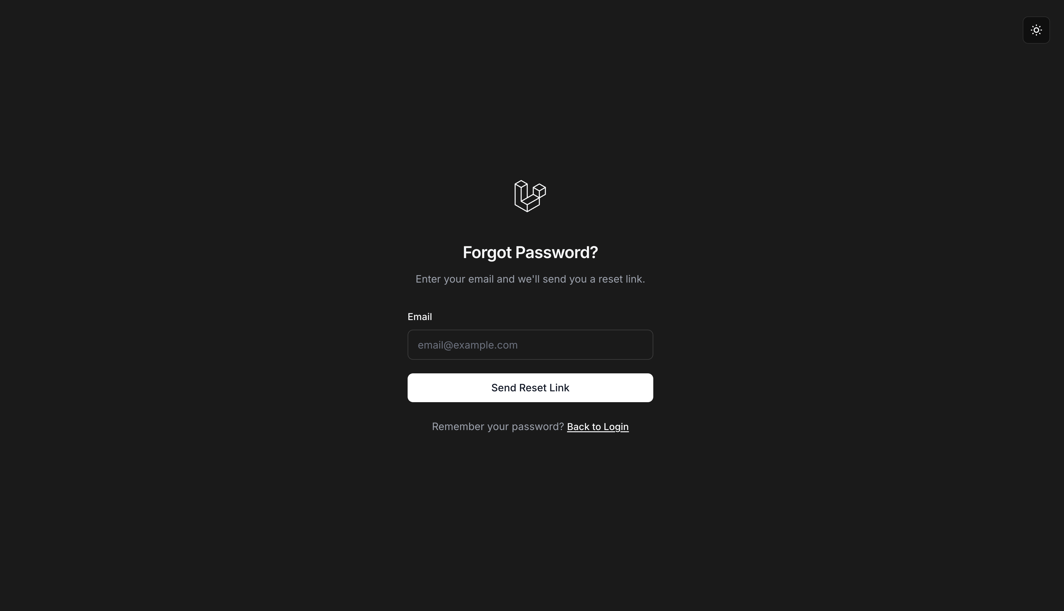Tyro Login - Forgot Password Dark