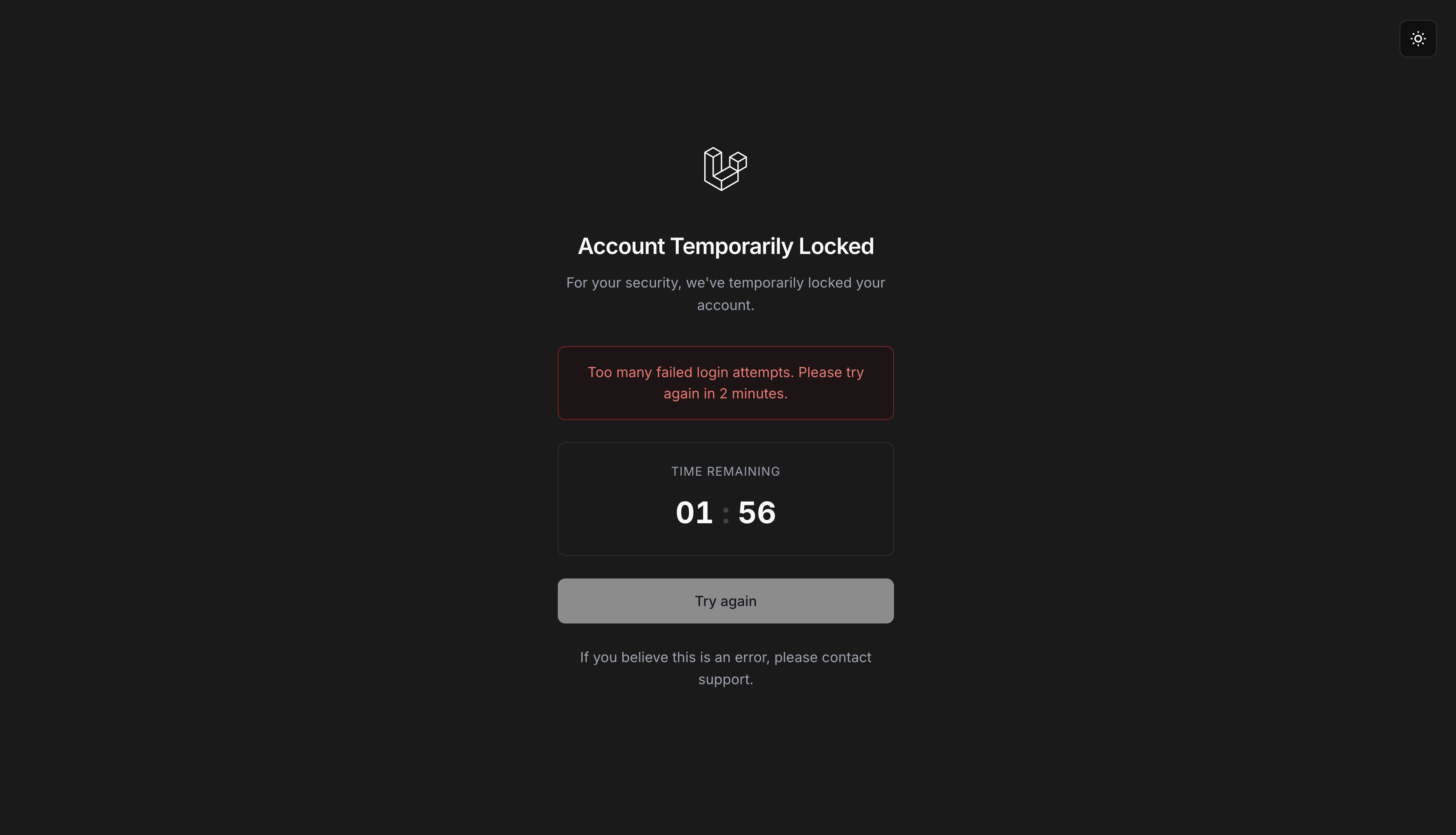 Tyro Login - Lockout Screen Dark