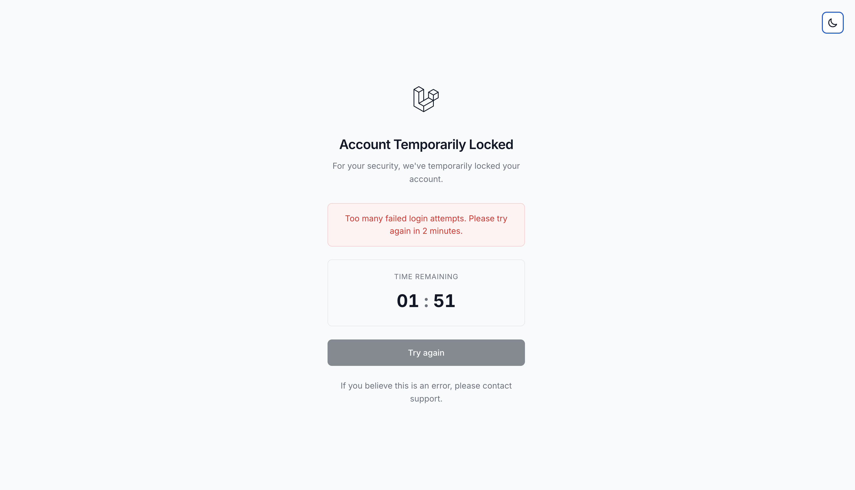 Tyro Login - Lockout Screen Light