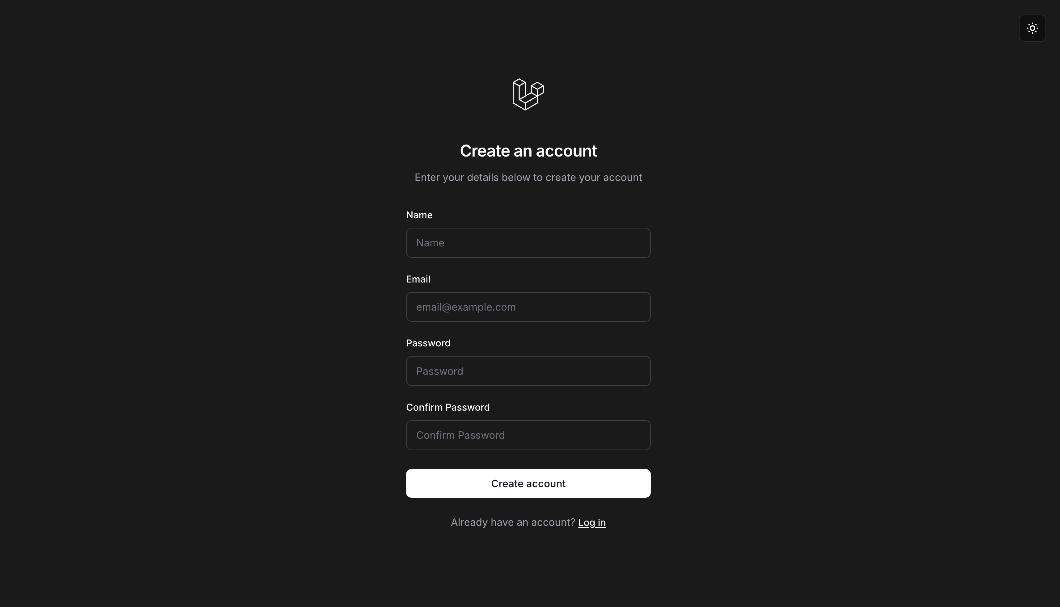 Tyro Login - Registration Dark Theme